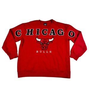 Ultra Game Chicago Bulls Red Embroidered Fleece Crewneck Sweatshirt Mens Small